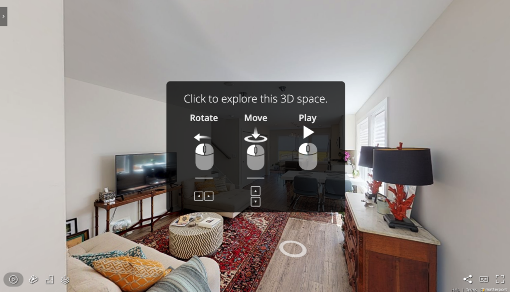 360 tour navigation interface